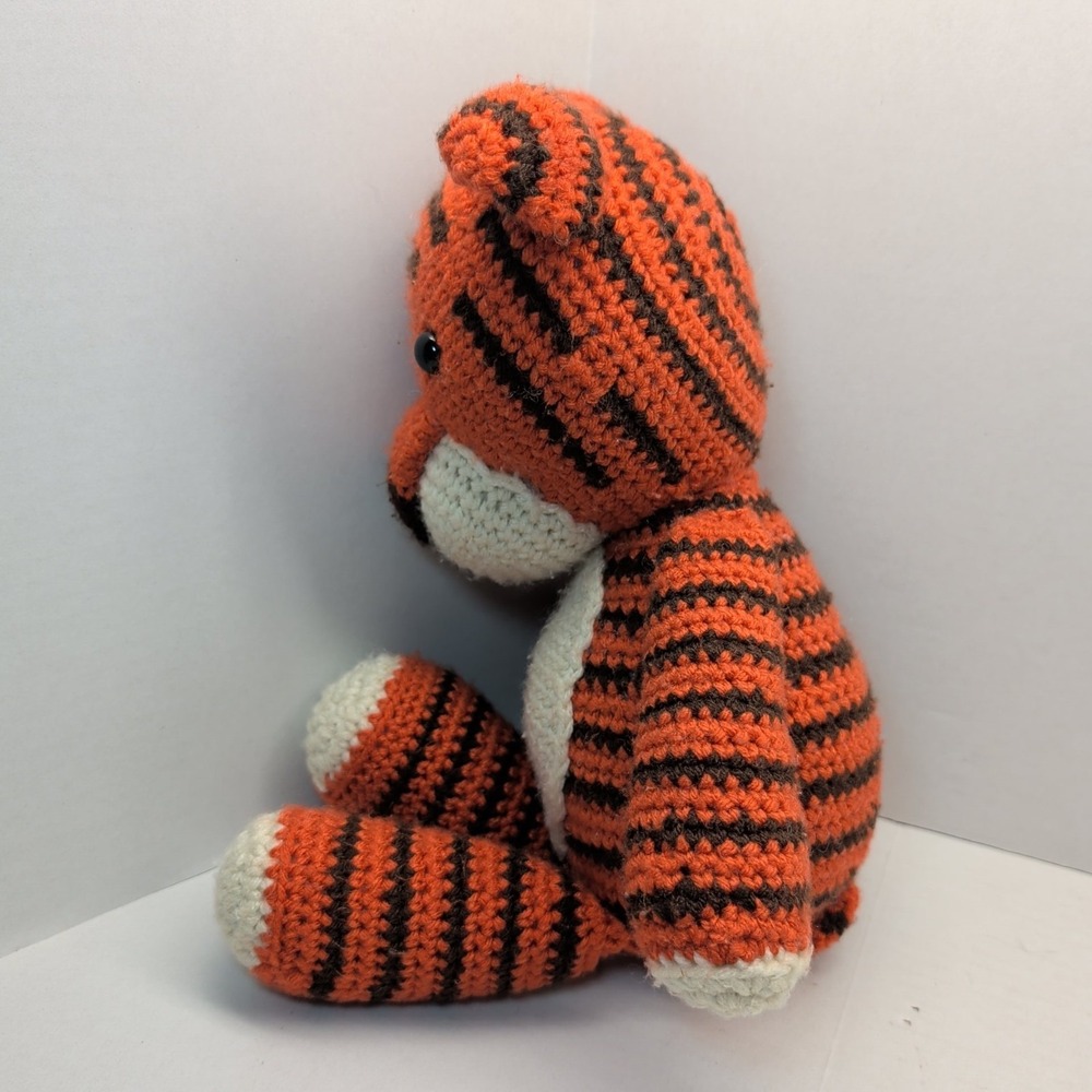 Handmade Crochet Orange Tiger Striped Amigurumi Plush Stuffed Animal 17 inch - Picture 2 of 7